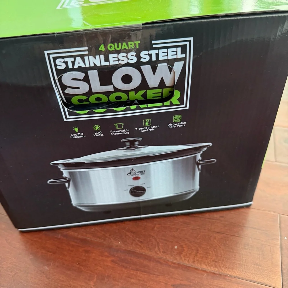 Eco+Chef 4 QUART STAINLESS STEEL SLOW COOKER